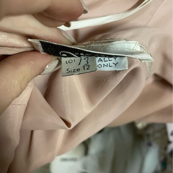 Vintage 70s Chiffon Classic Pleated Maxi Dress Formal Gown Sz 6 Blush pale pink - Picture 3 of 5